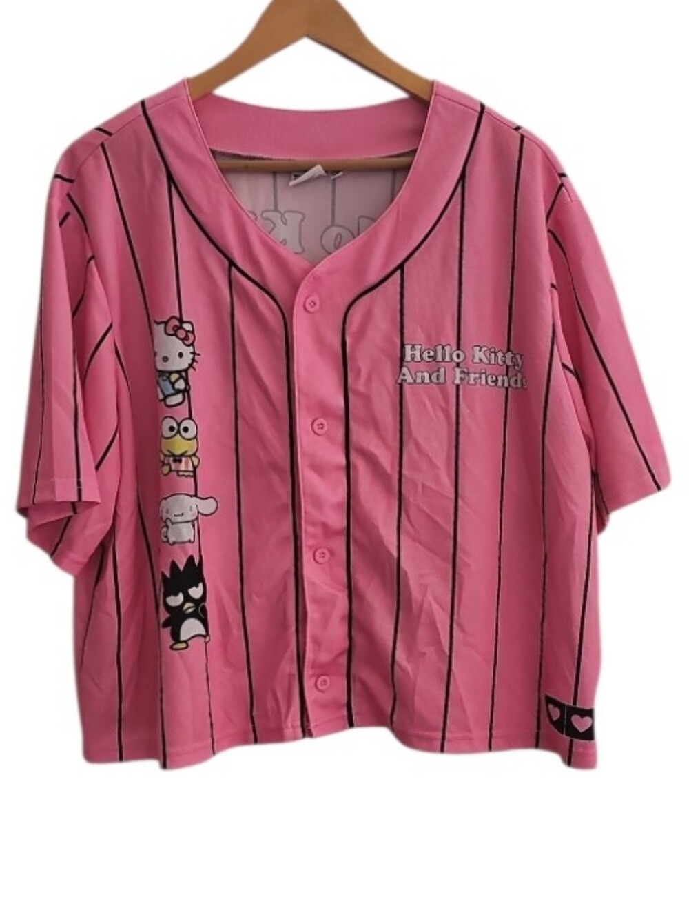 Hello Kitty & Friends Baseball Jersey XXL Pink Sanrio Kuromi My Melody Kawaii